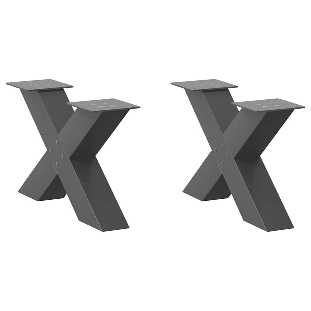 Pieds de table basse forme de X 2 pcs anthracite 50x(30-31) cm Pieds de table vidaXL