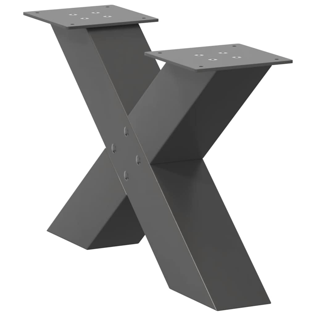 Pieds de table basse forme de X 2 pcs anthracite 50x(30-31) cm Pieds de table vidaXL