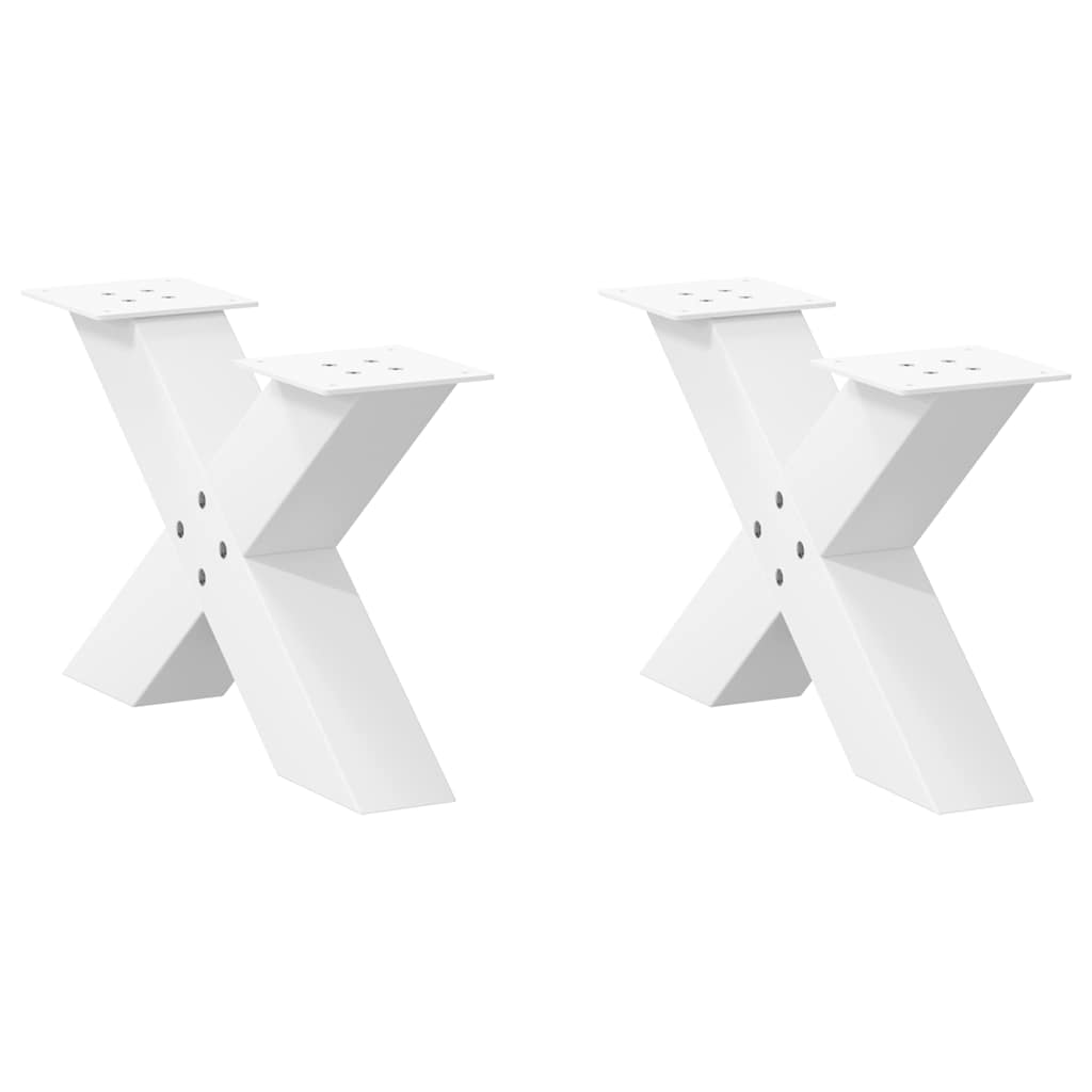 Pieds de table basse forme de X 2 pcs blanc 60x(30-31) cm acier Pieds de table vidaXL