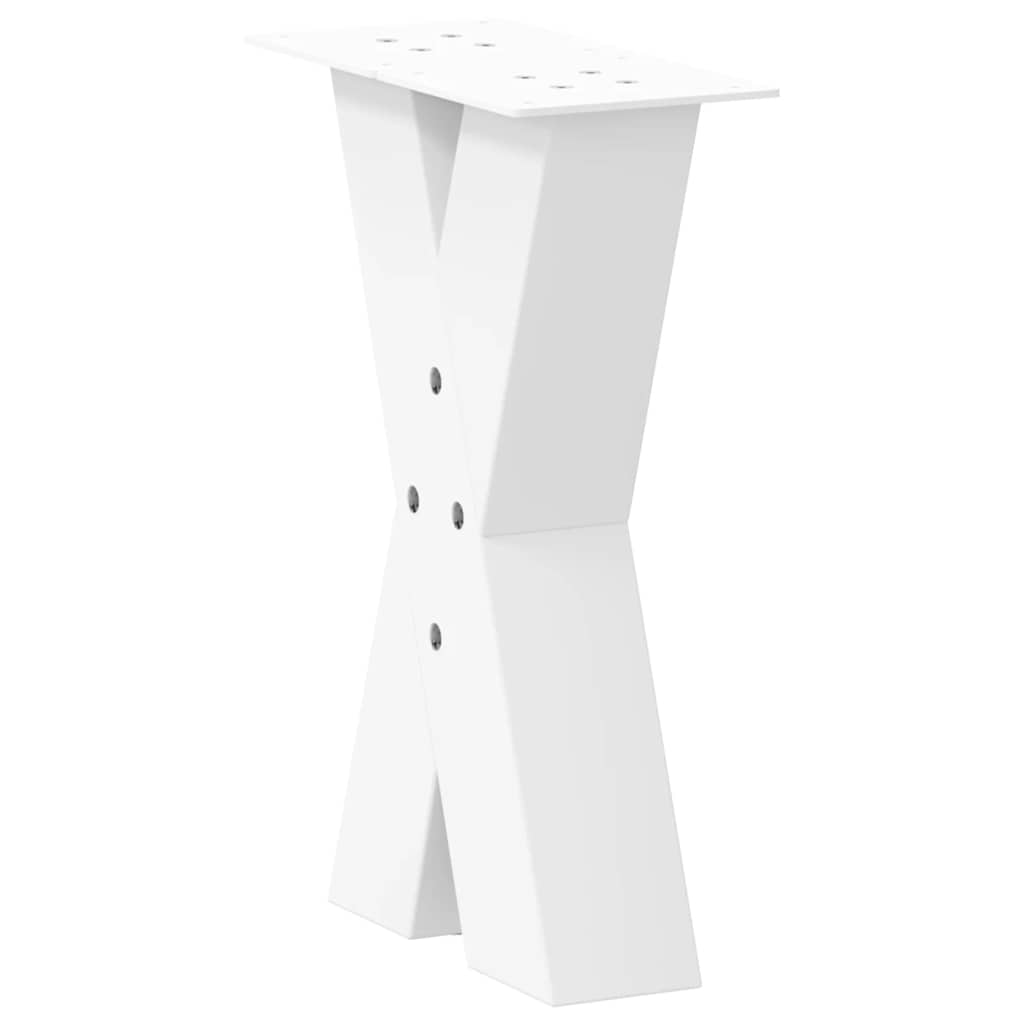 Pieds de table basse forme de X 2 pcs blanc 28x(42-43) cm acier Pieds de table vidaXL