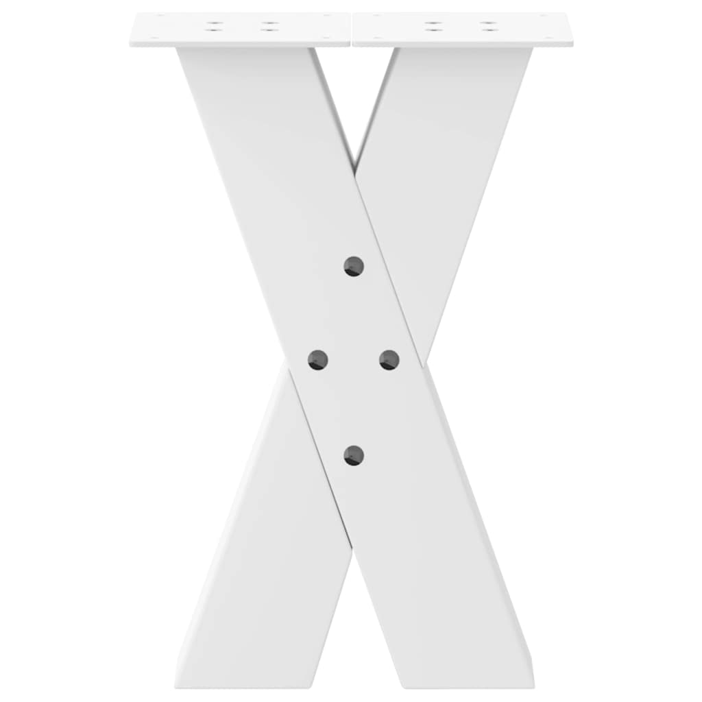 Pieds de table basse forme de X 2 pcs blanc 28x(42-43) cm acier Pieds de table vidaXL