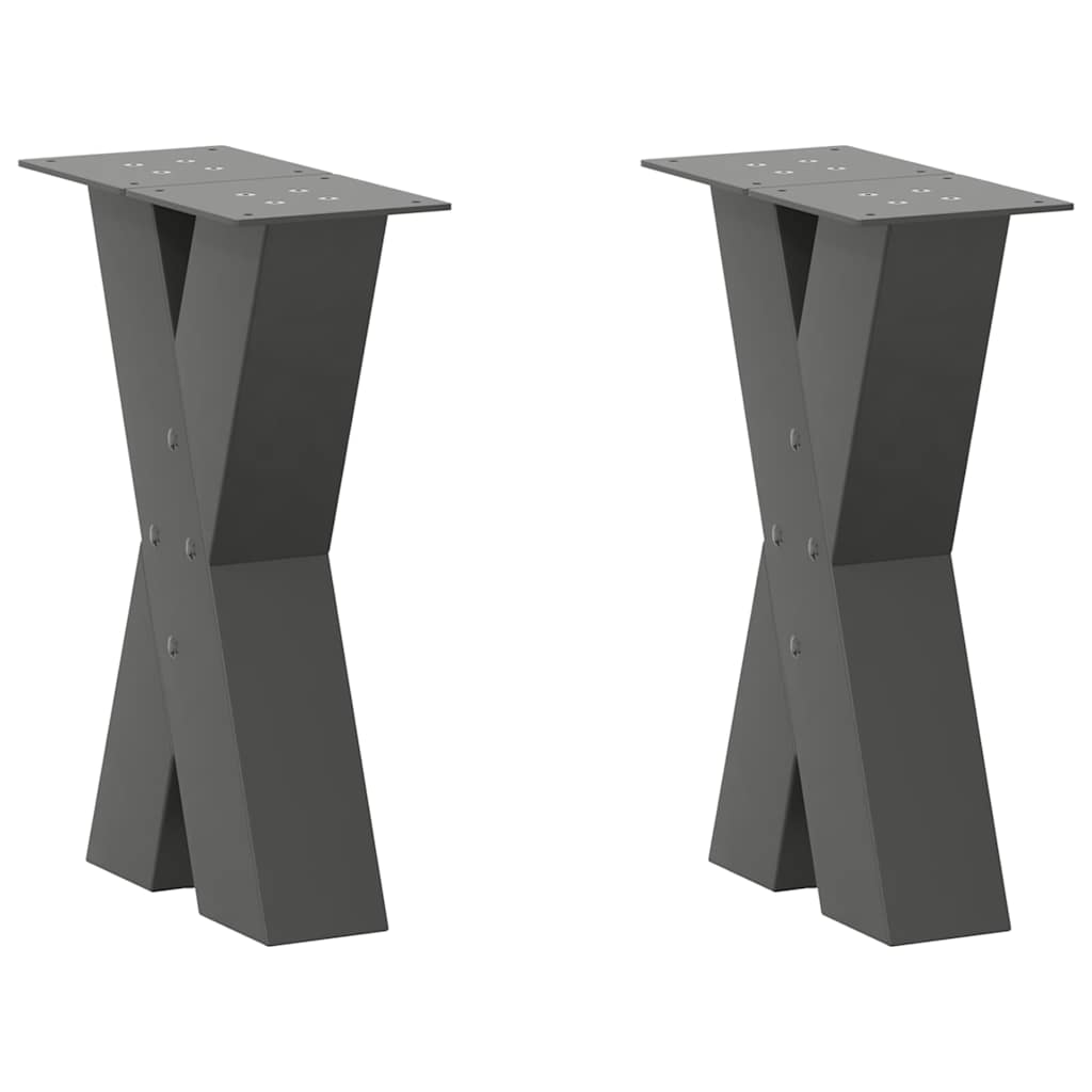 Pieds de table basse forme de X 2 pcs anthracite 38x(42-43) cm Pieds de table vidaXL