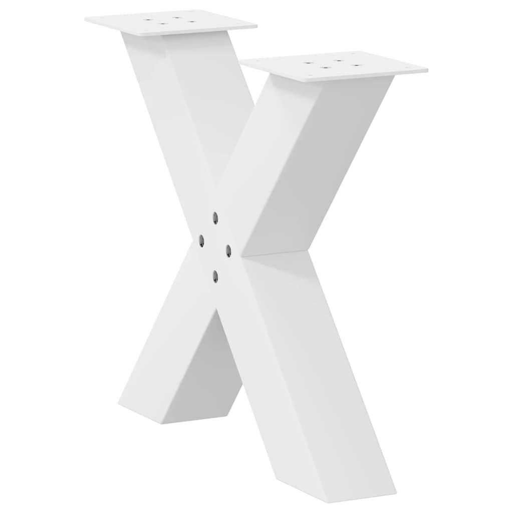 Pieds de table basse forme de X 2 pcs blanc 50x(42-43) cm acier Pieds de table vidaXL