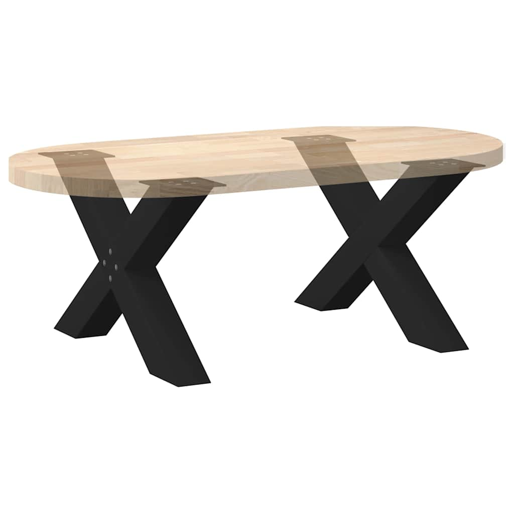 Pieds de table basse forme de X 2 pcs noir 70x(42-43) cm acier Pieds de table vidaXL