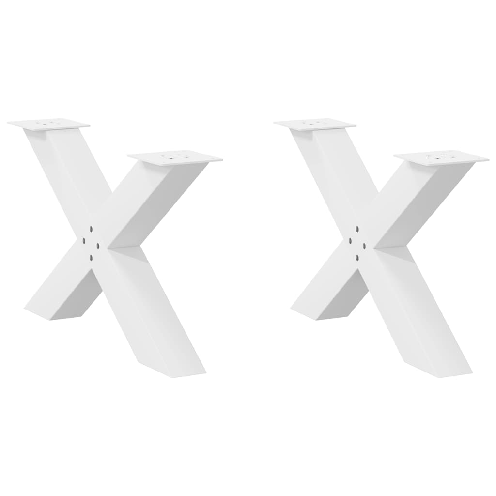 Pieds de table basse forme de X 2 pcs blanc 70x(42-43) cm acier Pieds de table vidaXL