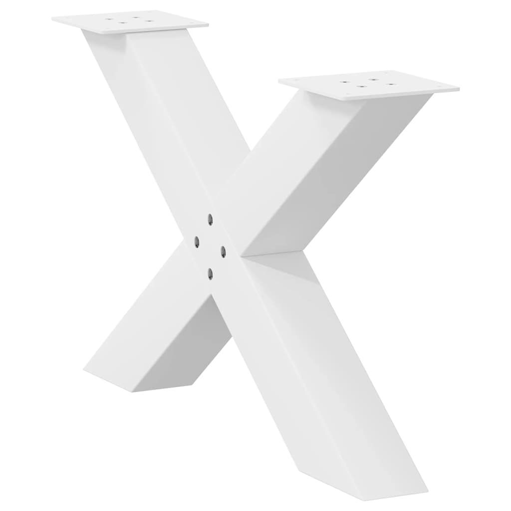 Pieds de table basse forme de X 2 pcs blanc 70x(42-43) cm acier Pieds de table vidaXL