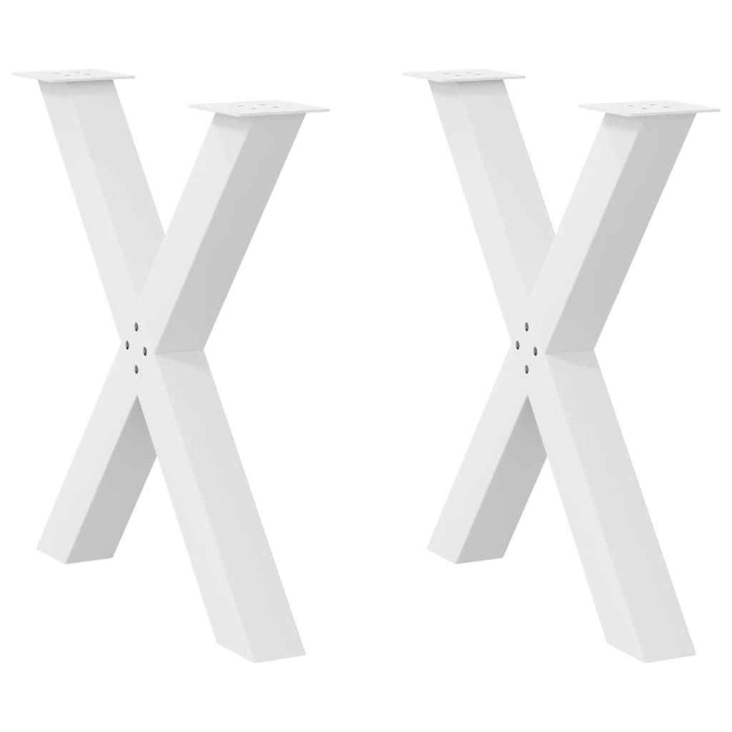 Pieds de table à manger forme de X 2 pcs blanc 80x(72-73) cm Pieds de table vidaXL