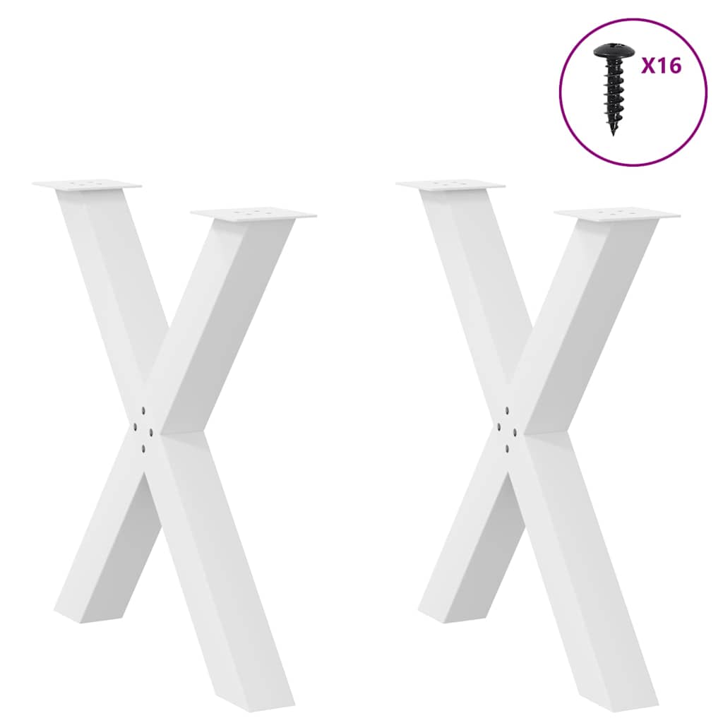 Pieds de table à manger forme de X 2 pcs blanc 80x(72-73) cm Pieds de table vidaXL