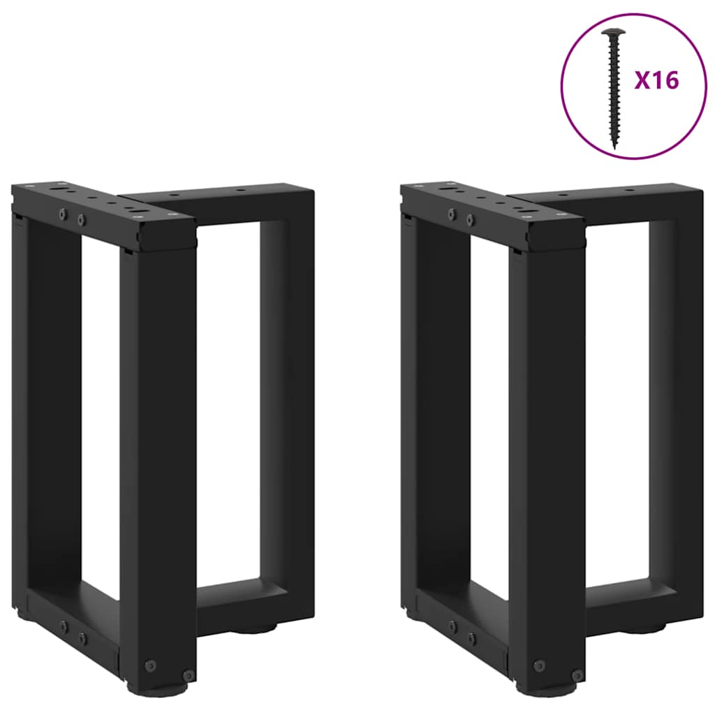 Pieds de table basse forme de T 2pcs noir 38x25x(42-43)cm acier Pieds de table vidaXL   