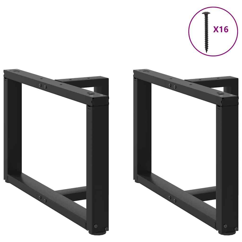 Pieds de table basse forme de T 2pcs noir 60x25x(42-43)cm acier Pieds de table vidaXL   