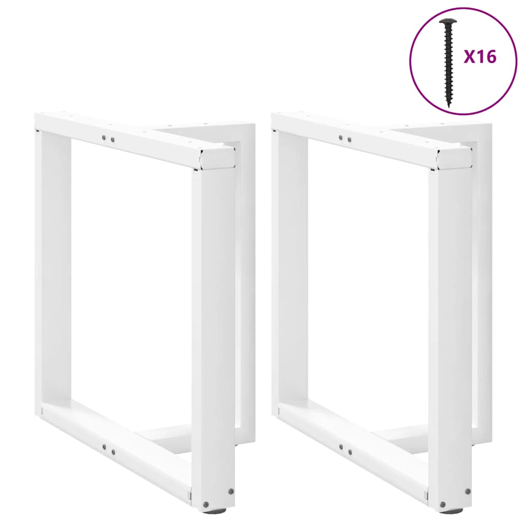 Pieds de table à manger forme de T 2 pcs blanc 70x35x(72-73) cm Pieds de table vidaXL