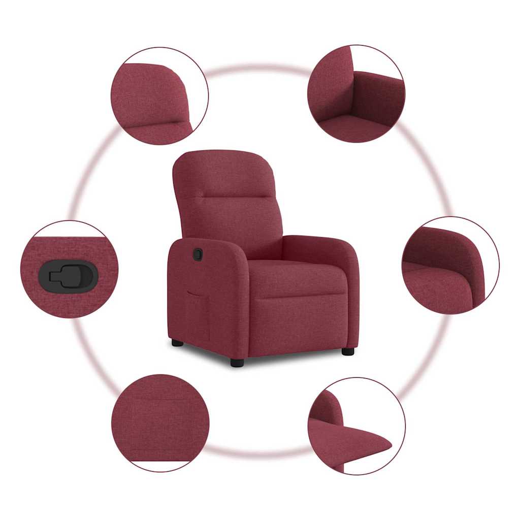 Fauteuil inclinable Rouge bordeaux Tissu - Xios Store SNC