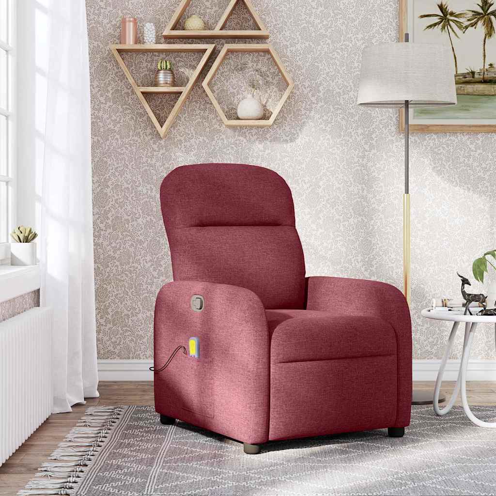 Fauteuil de massage inclinable Rouge bordeaux Tissu - Xios Store SNC