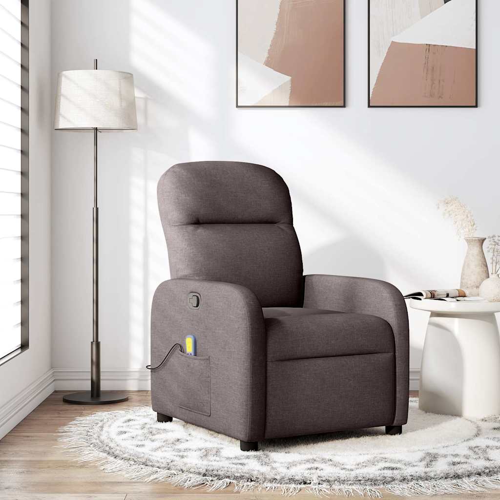 Fauteuil de massage inclinable Marron foncé Tissu - Xios Store SNC