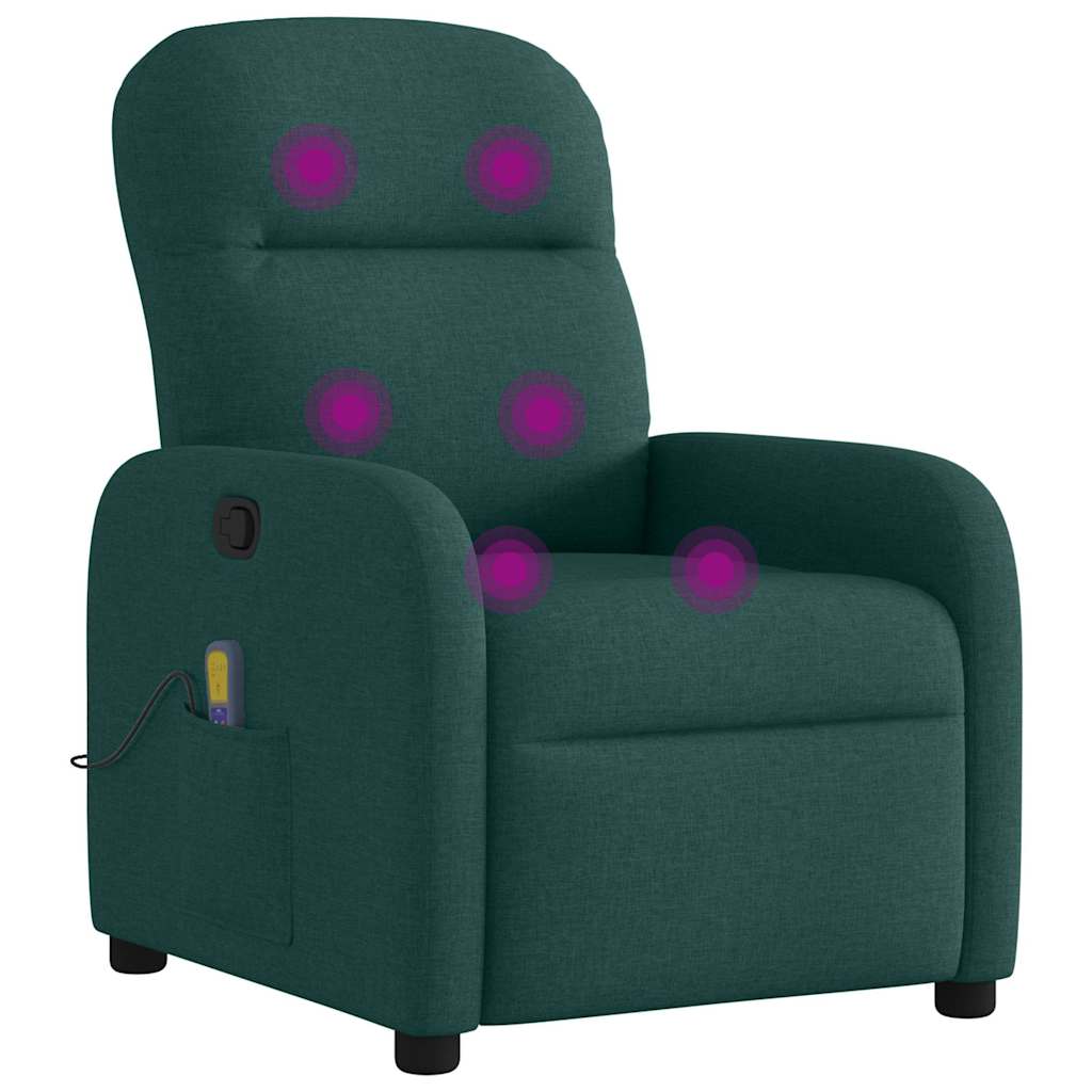 Fauteuil de massage inclinable Vert foncé Tissu - Xios Store SNC