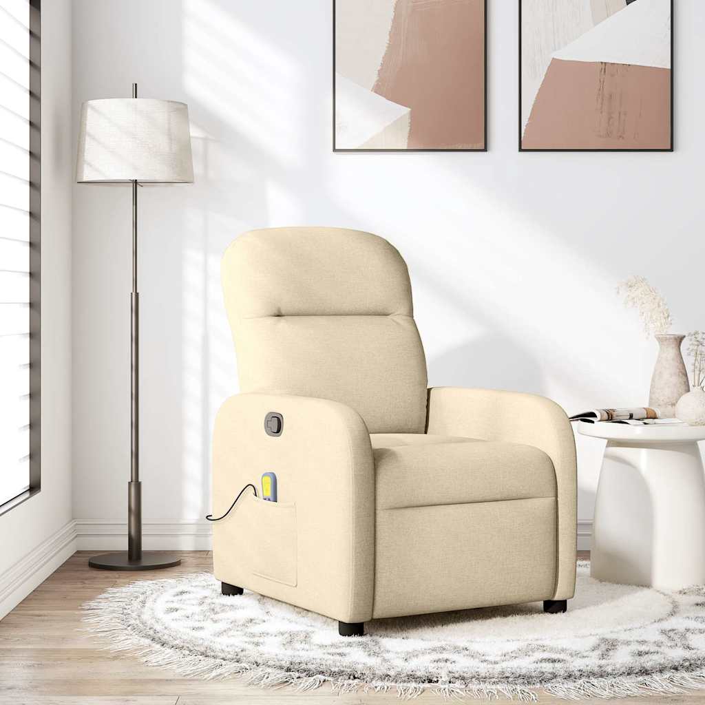 Fauteuil de massage inclinable Crème Tissu - Xios Store SNC