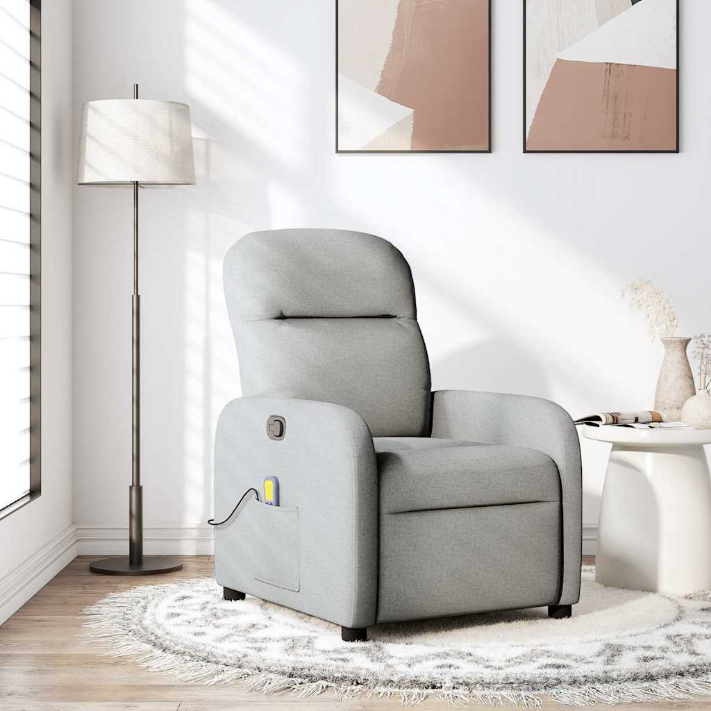 Fauteuil de massage inclinable gris nuage tissu - Xios Store SNC