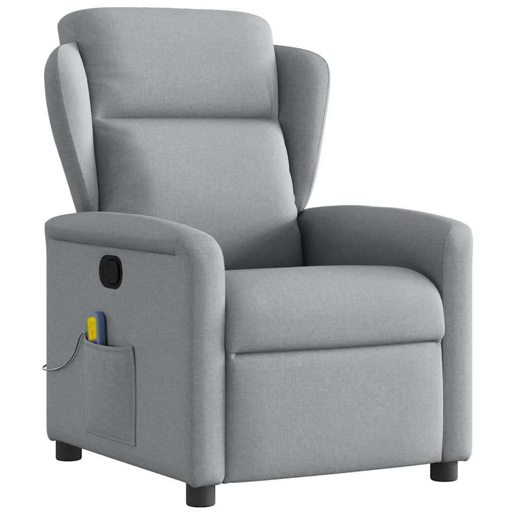 Fauteuil de massage inclinable Gris clair Tissu Fauteuils vidaXL