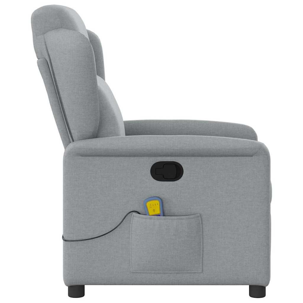 Fauteuil de massage inclinable Gris clair Tissu Fauteuils vidaXL