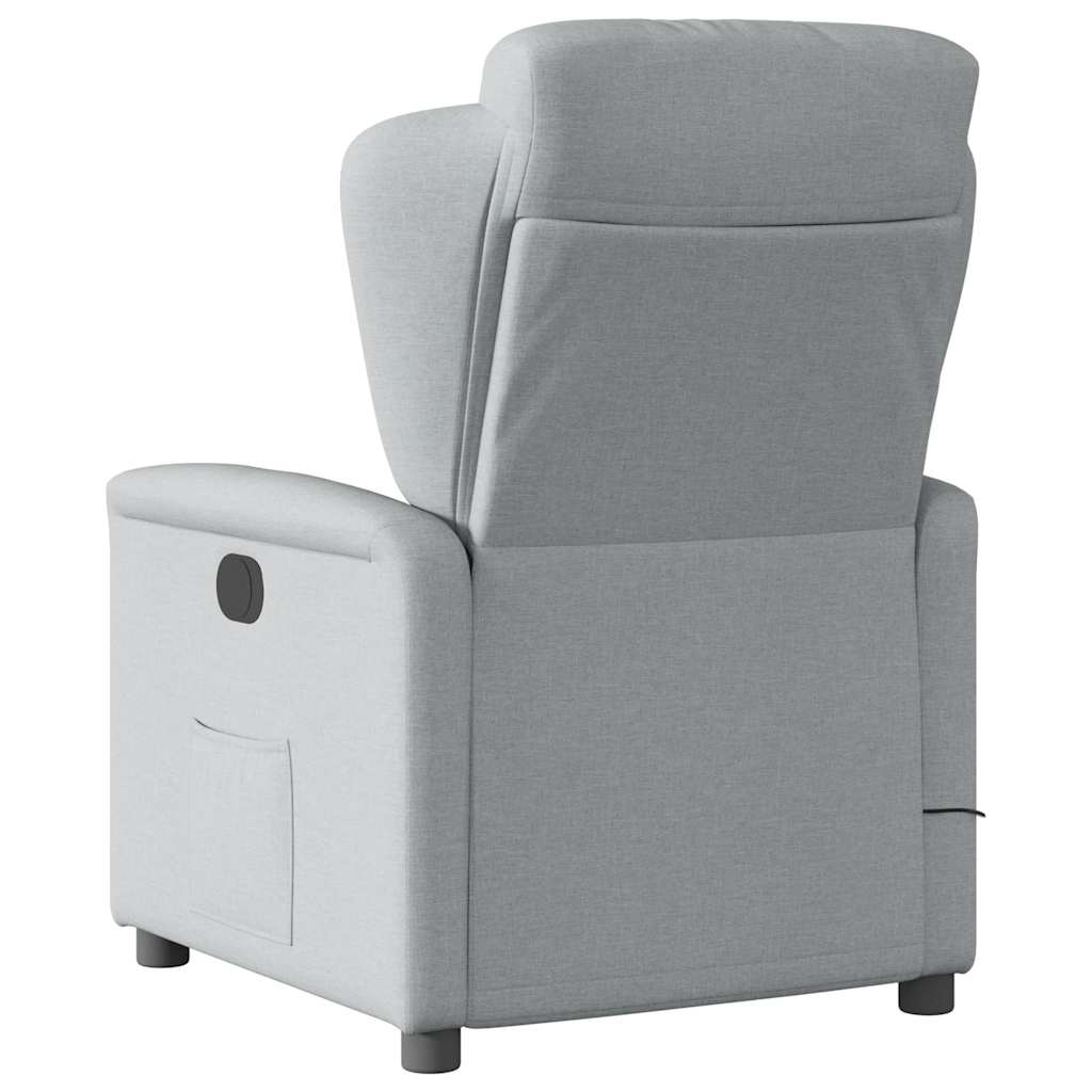 Fauteuil de massage inclinable Gris clair Tissu Fauteuils vidaXL