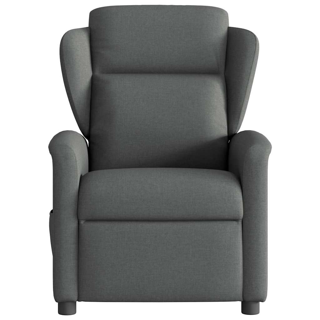 Fauteuil de massage inclinable Gris foncé Tissu Fauteuils vidaXL