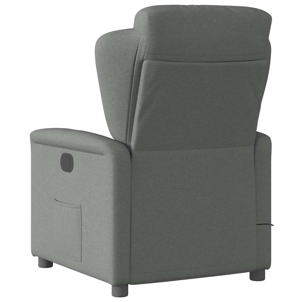 Fauteuil de massage inclinable Gris foncé Tissu Fauteuils vidaXL