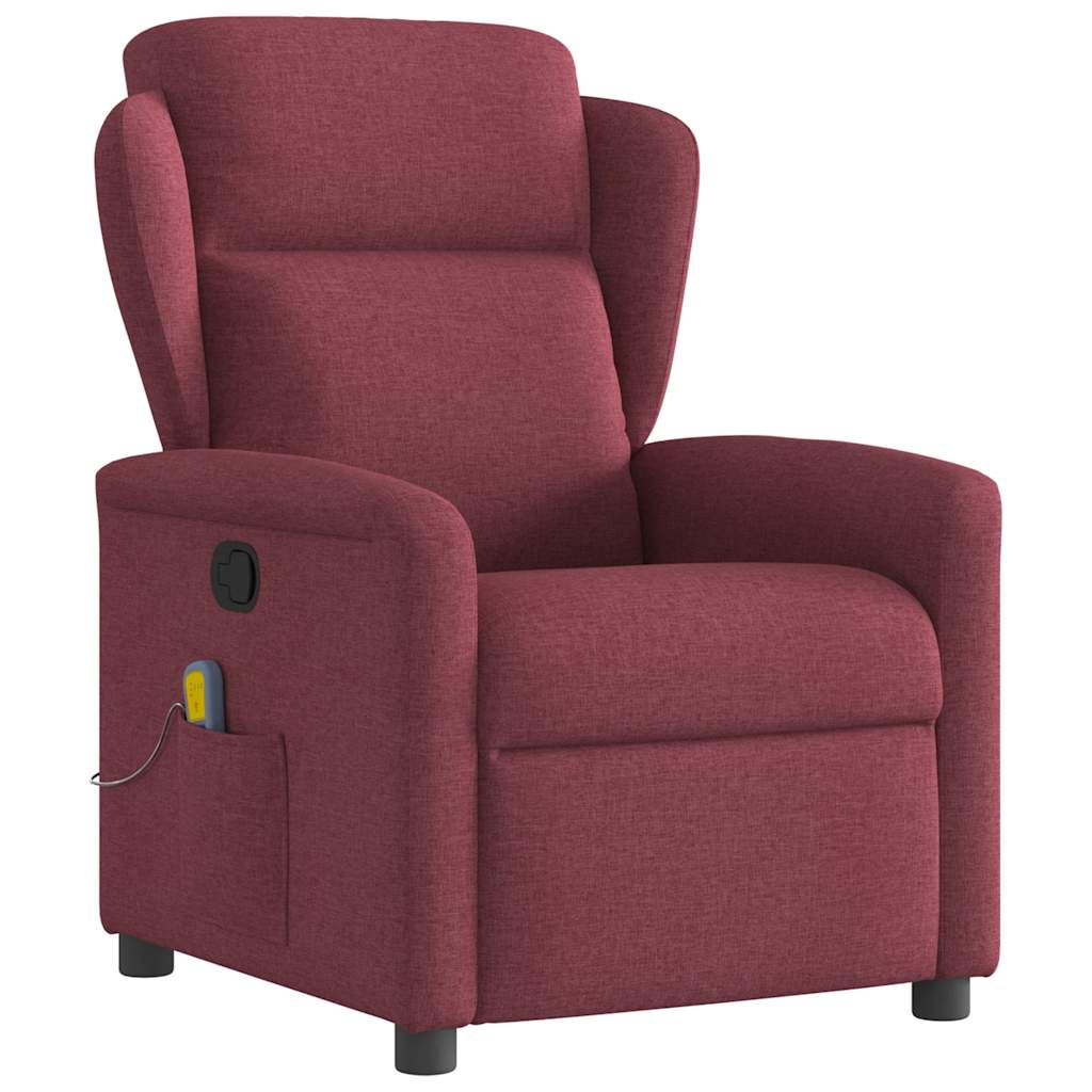 Fauteuil de massage inclinable Rouge bordeaux Tissu Fauteuils vidaXL