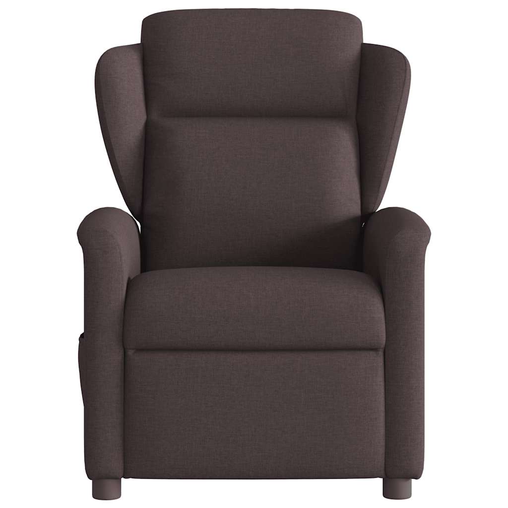 Fauteuil de massage inclinable Marron foncé Tissu Fauteuils vidaXL