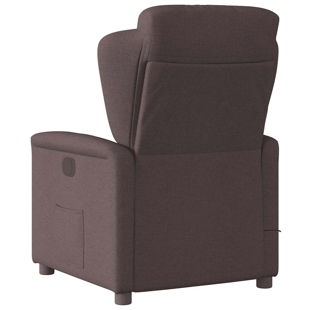 Fauteuil de massage inclinable Marron foncé Tissu Fauteuils vidaXL