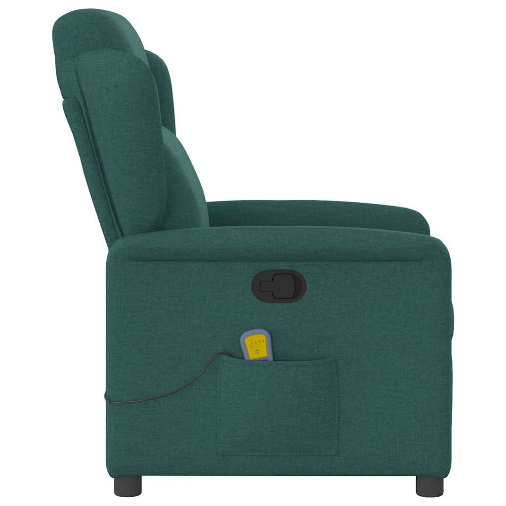 Fauteuil de massage inclinable Vert foncé Tissu Fauteuils vidaXL