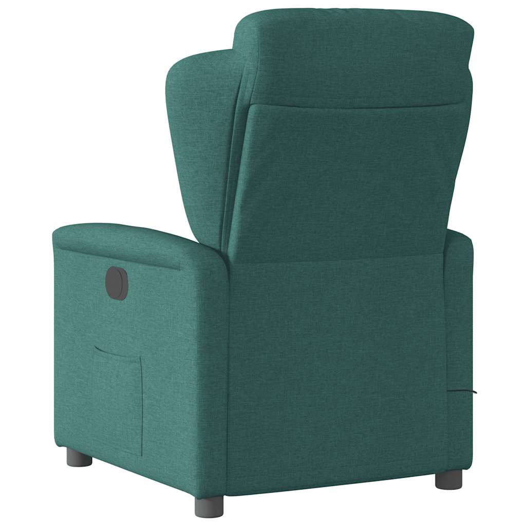 Fauteuil de massage inclinable Vert foncé Tissu Fauteuils vidaXL