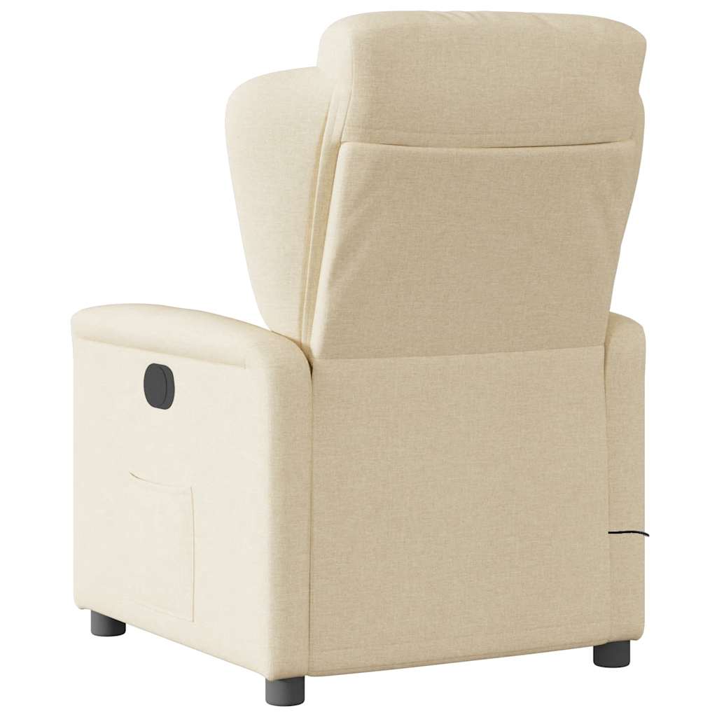 Fauteuil de massage inclinable Crème Tissu Fauteuils vidaXL