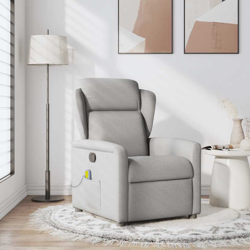 Fauteuil de massage inclinable gris nuage tissu Fauteuils vidaXL