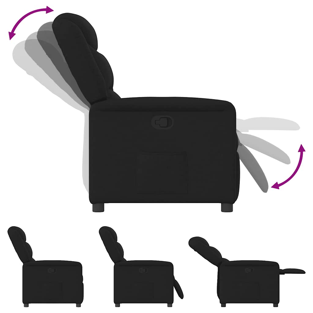 Fauteuil inclinable Noir Tissu