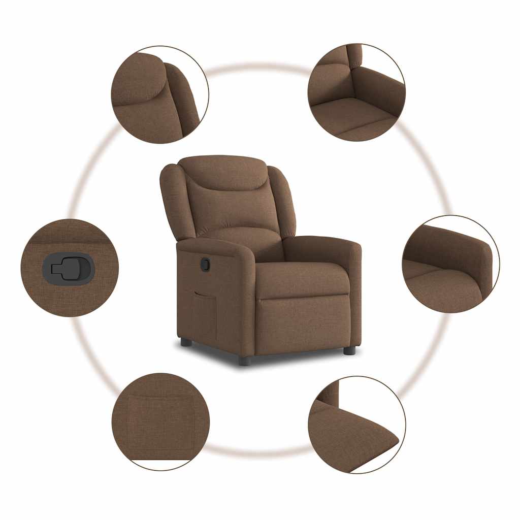 Fauteuil inclinable Marron Tissu