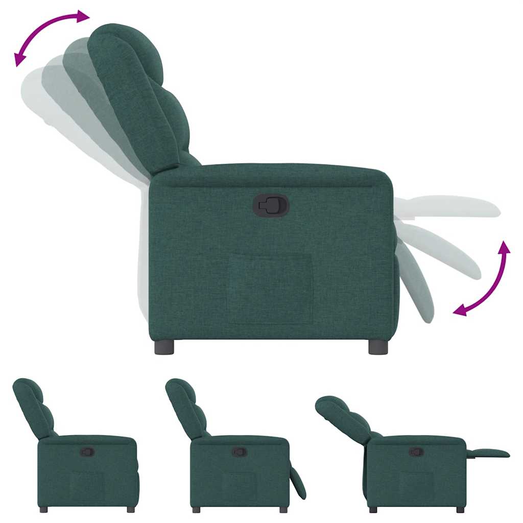 Fauteuil inclinable Vert foncé Tissu