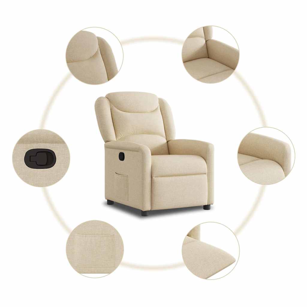 Fauteuil inclinable Crème Tissu