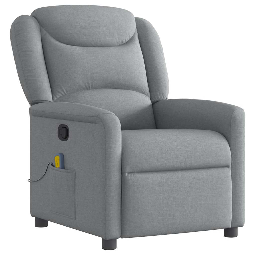 Fauteuil de massage inclinable Gris clair Tissu