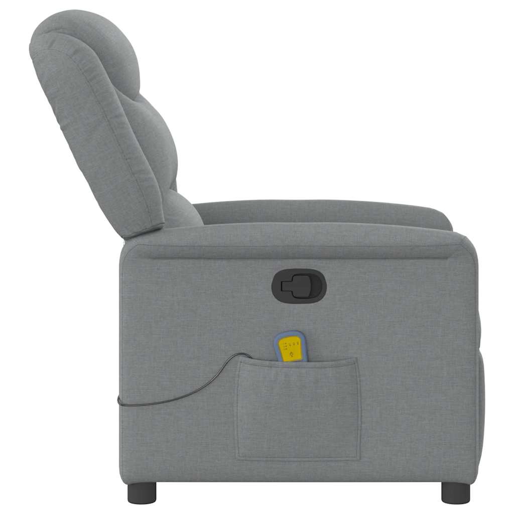 Fauteuil de massage inclinable Gris clair Tissu