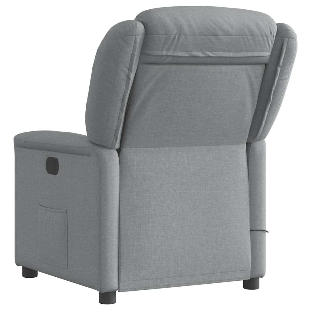 Fauteuil de massage inclinable Gris clair Tissu