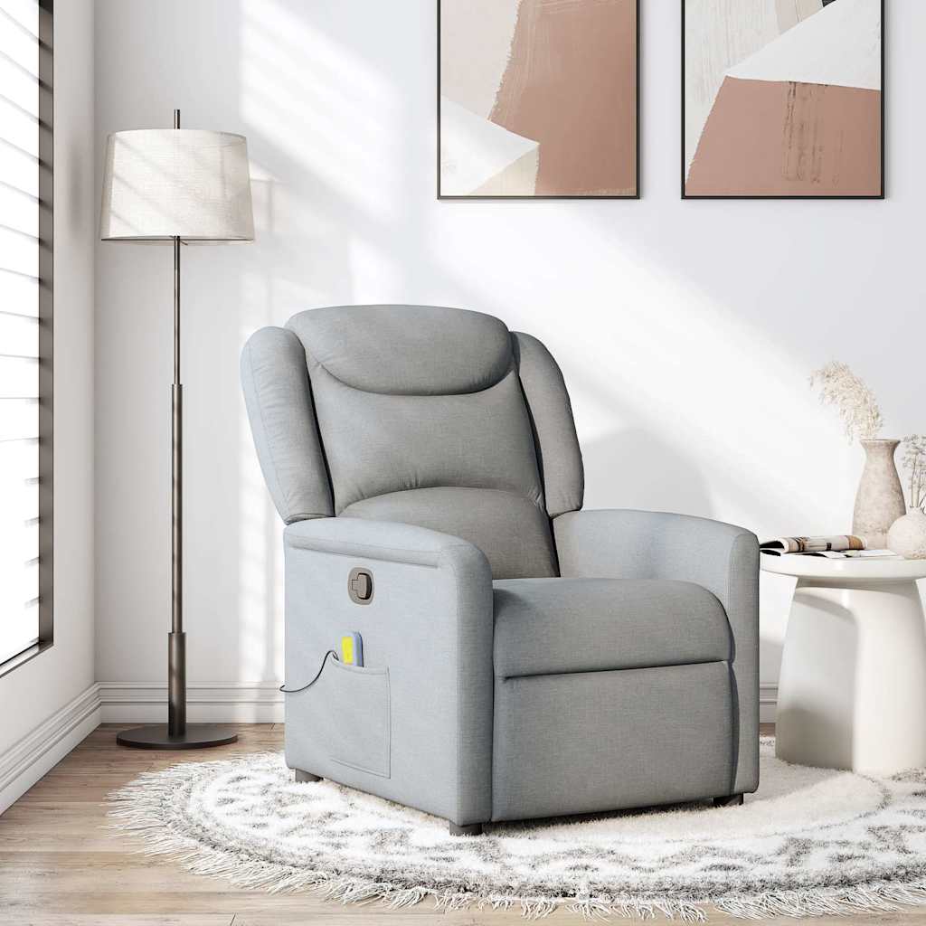 Fauteuil de massage inclinable Gris clair Tissu