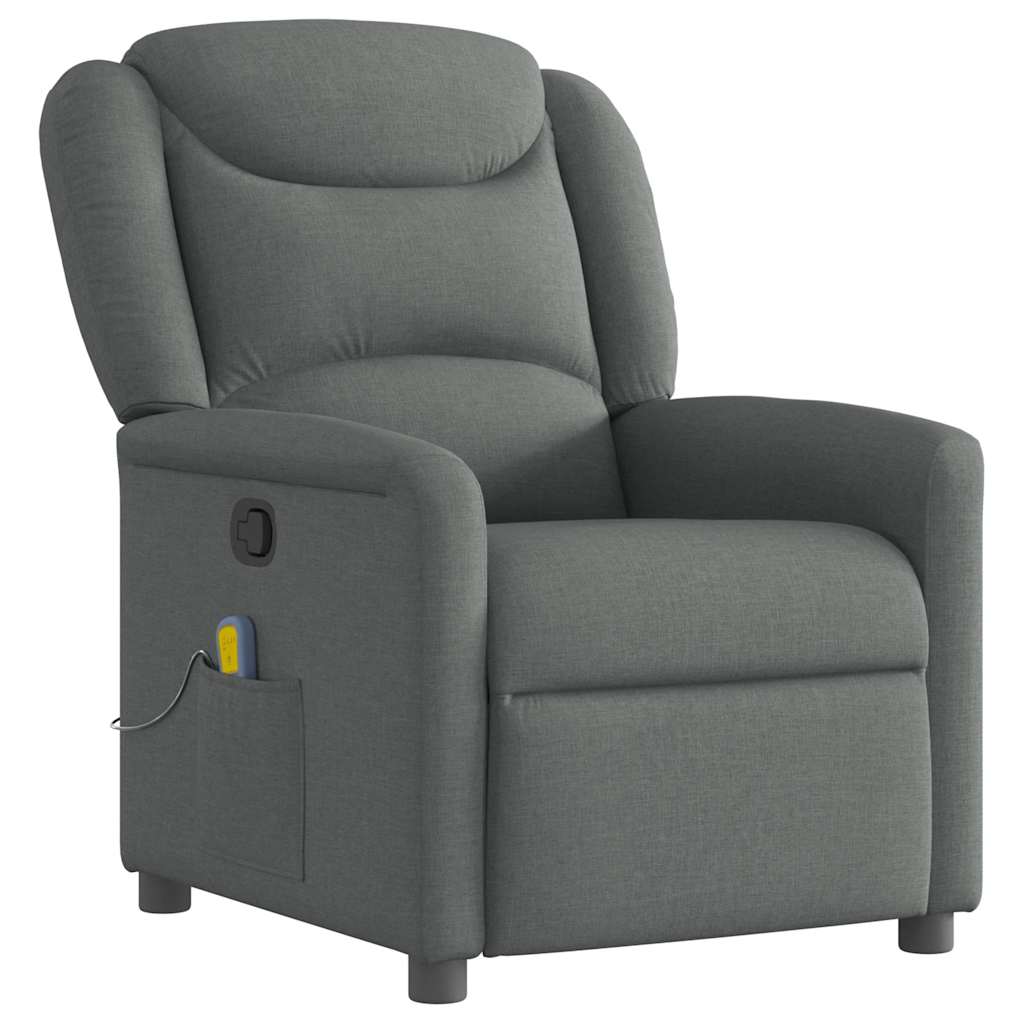 Fauteuil de massage inclinable Gris foncé Tissu