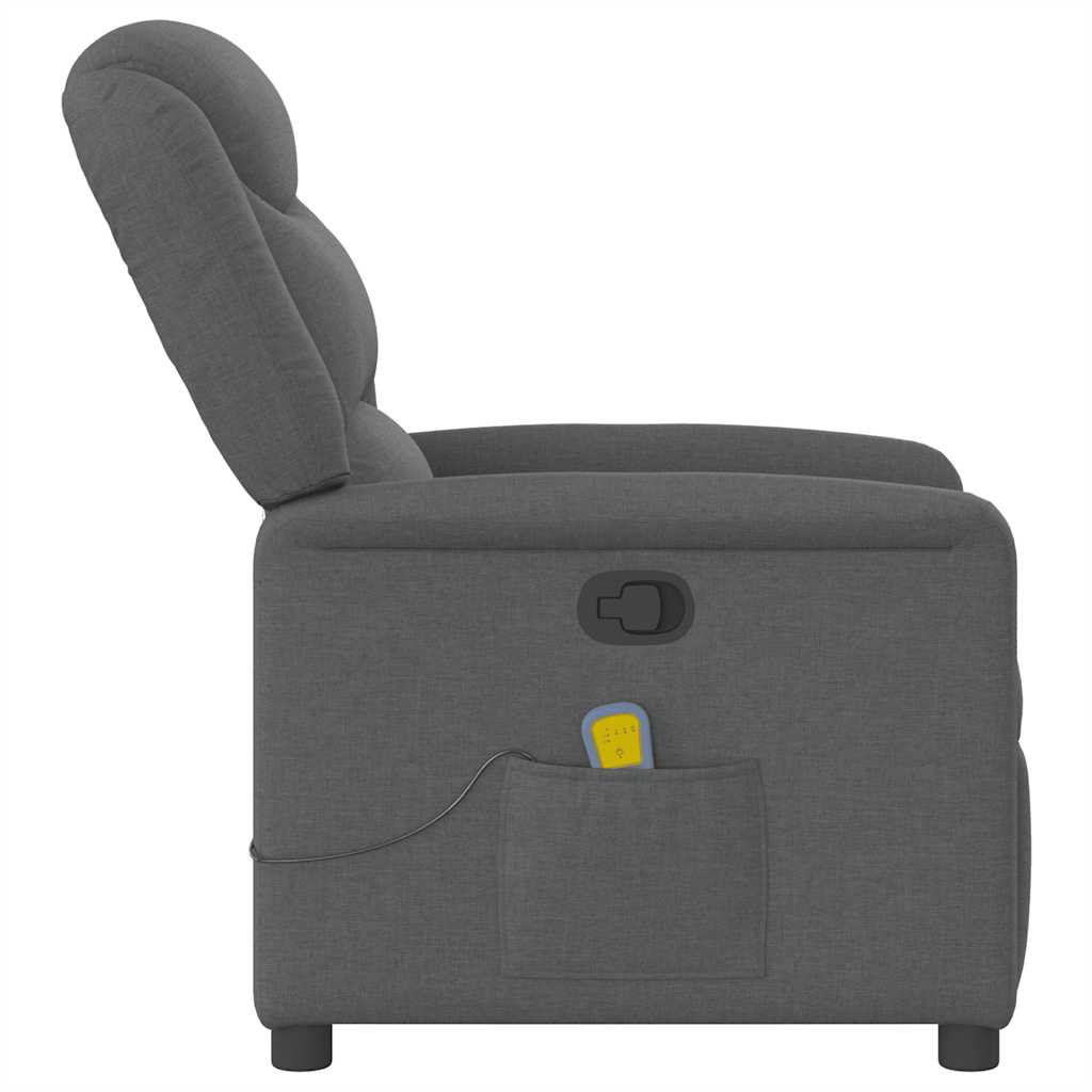 Fauteuil de massage inclinable Gris foncé Tissu