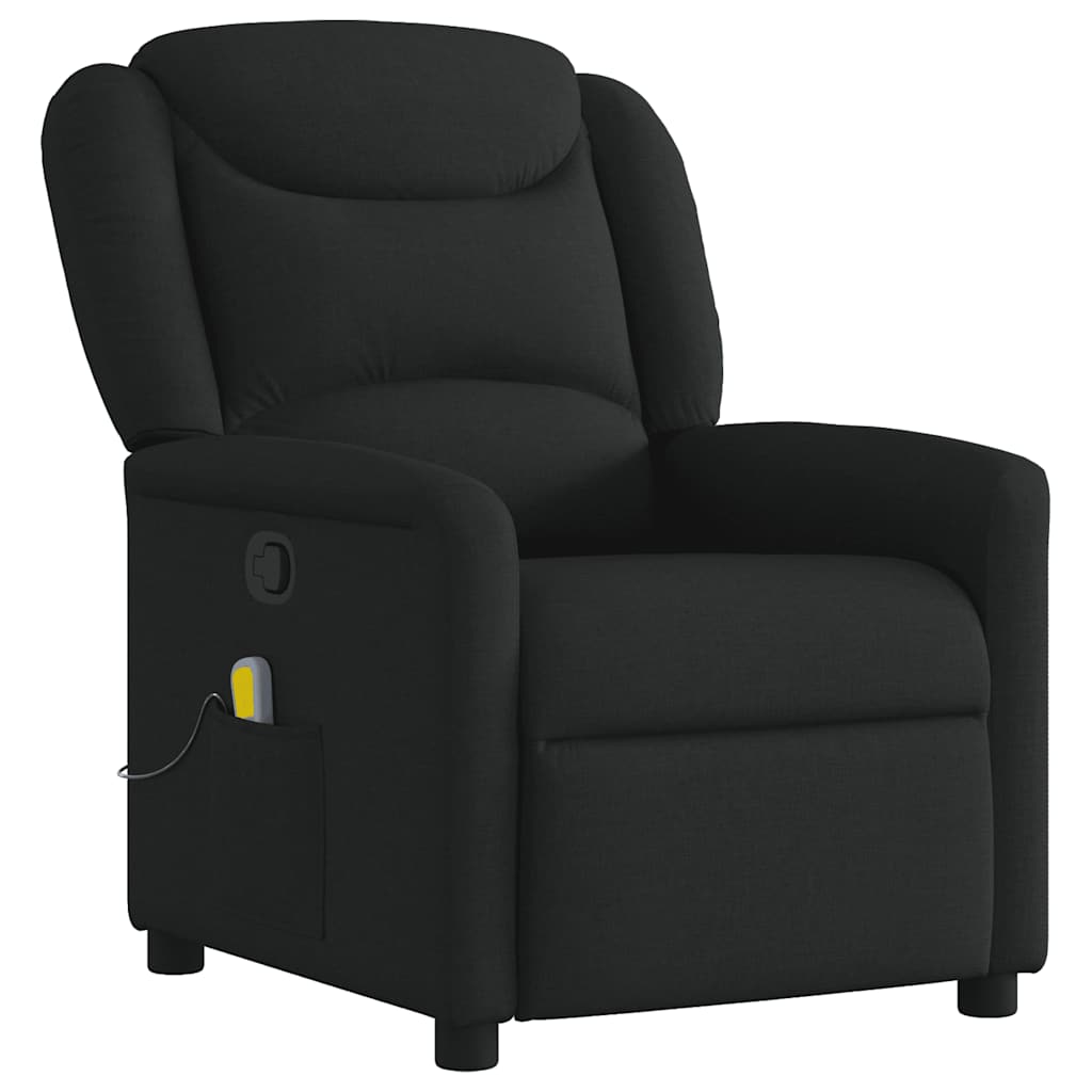 Fauteuil de massage inclinable Noir Tissu