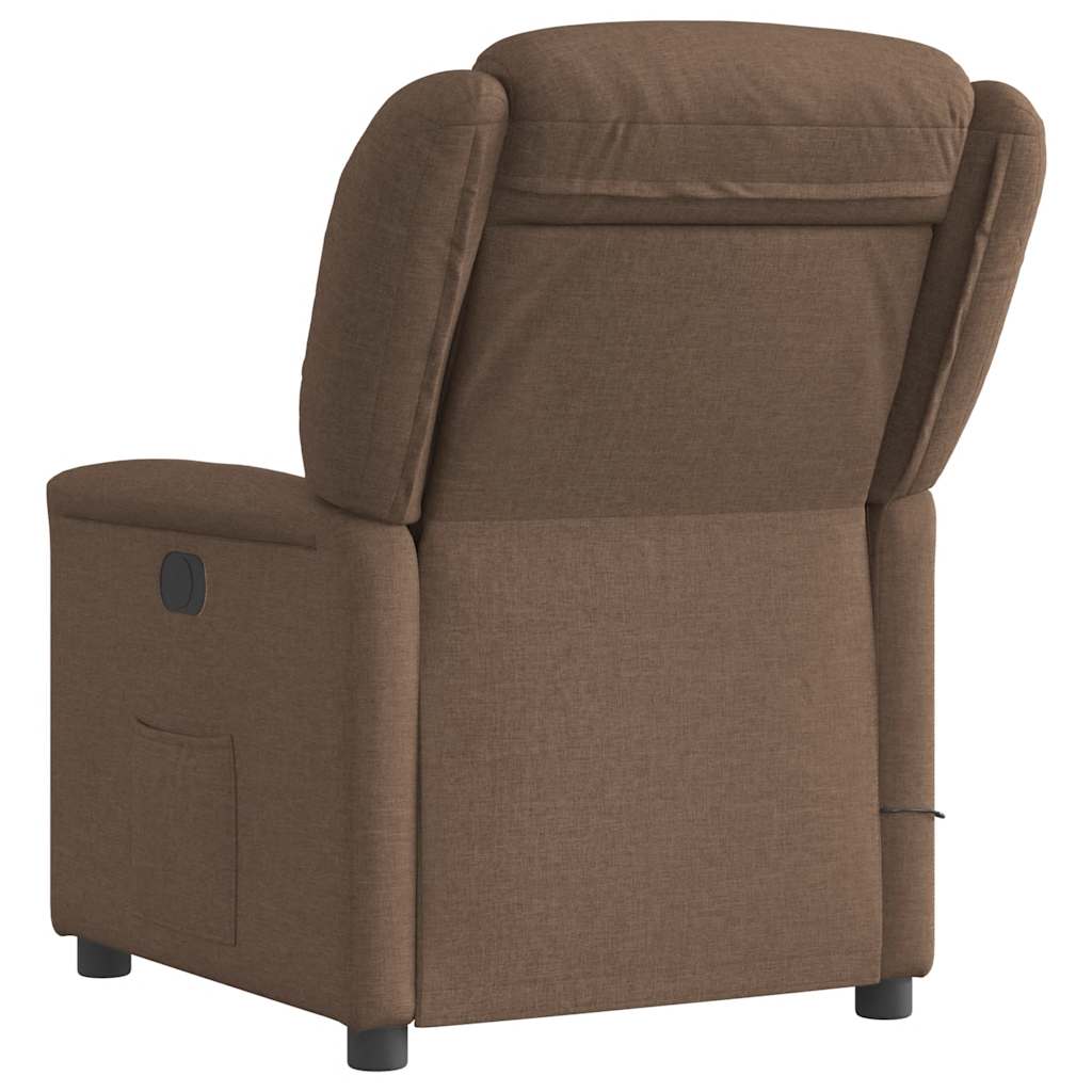 Fauteuil de massage inclinable Marron Tissu