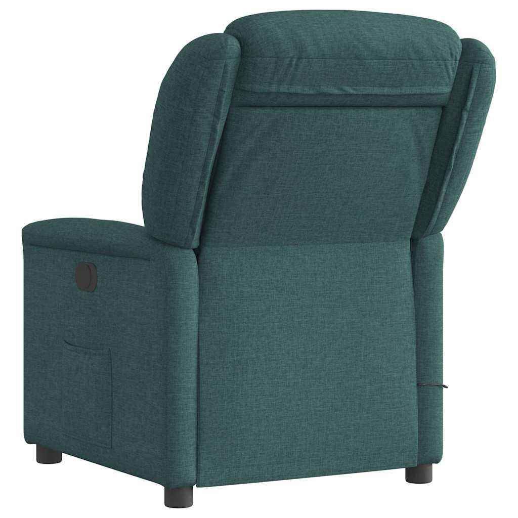 Fauteuil de massage inclinable Vert foncé Tissu