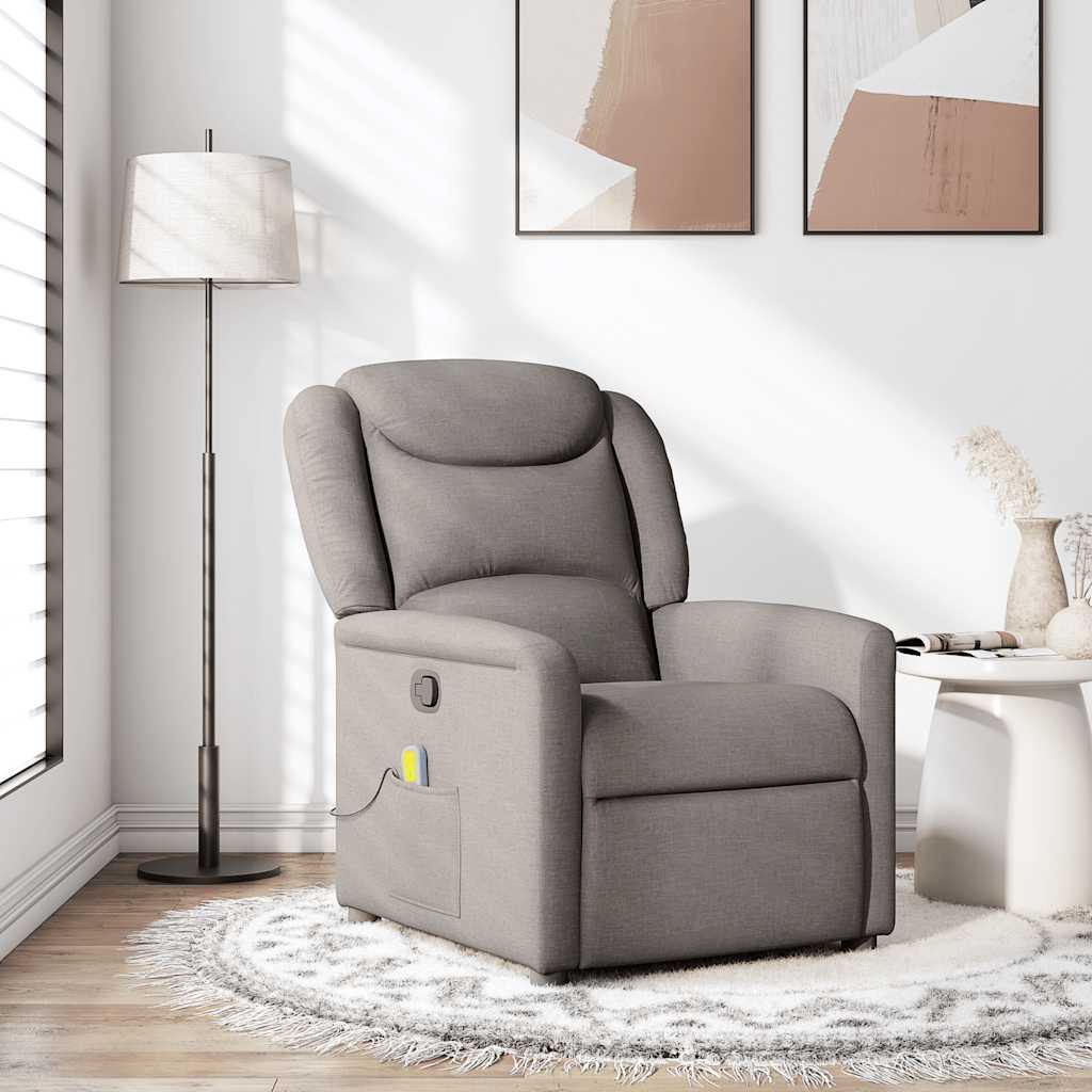 Fauteuil de massage inclinable Taupe Tissu