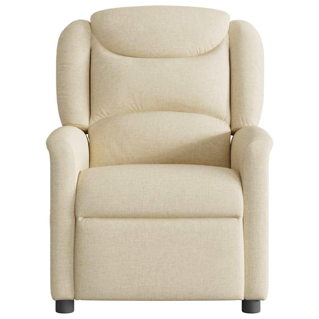 Fauteuil de massage inclinable Crème Tissu