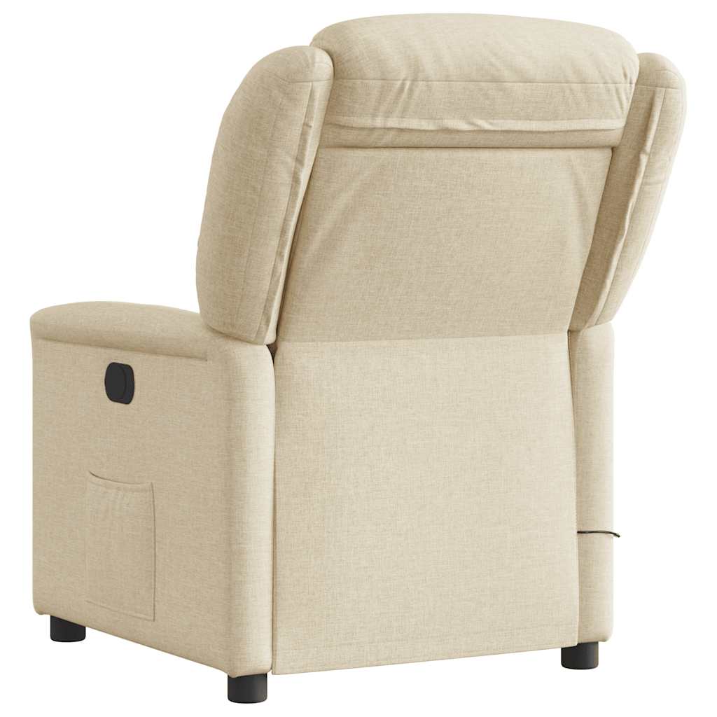 Fauteuil de massage inclinable Crème Tissu