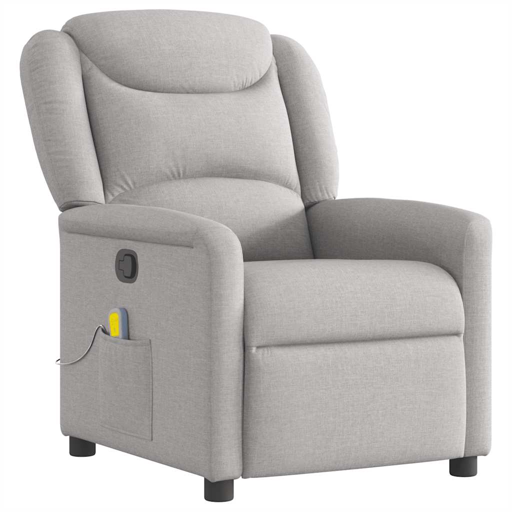 Fauteuil de massage inclinable gris nuage tissu